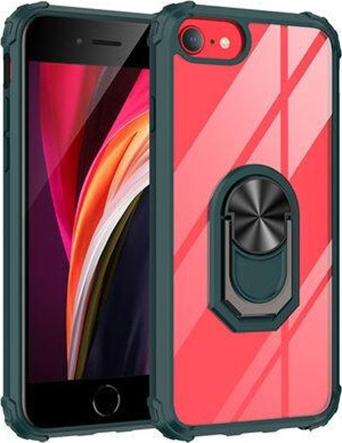 İphone 8 Yüzüklü Ve Kenarları Renkli Köşe Korumalı Mola Premium Pc Silikon Kılıf