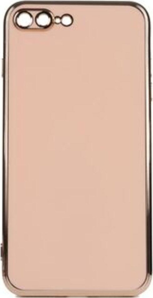 İphone 8 Plus Parlak Yapılı Ve Kenarları Altın Görünümlü Şık Bark Premium Silikon Kılıf