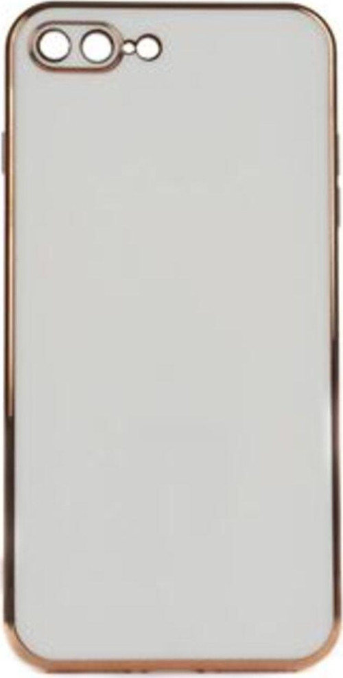 İphone 8 Plus Parlak Yapılı Ve Kenarları Altın Görünümlü Şık Bark Premium Silikon Kılıf