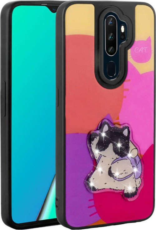 Oppo A5 2020 Parlak Kabartmalı Ve Sevimli Figürlü Şık Amas Silikon Kılıf