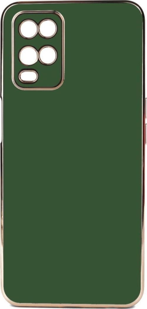 Oppo A54 4G Parlak Yapılı Ve Kenarları Altın Görünümlü Şık Bark Premium Silikon Kılıf