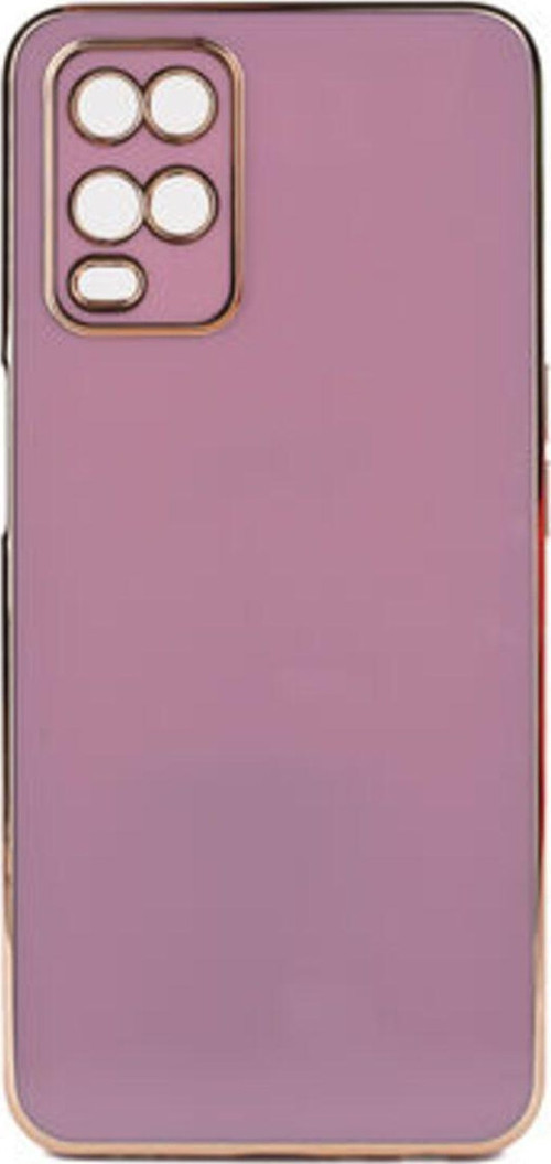 Oppo A54 4G Parlak Yapılı Ve Kenarları Altın Görünümlü Şık Bark Premium Silikon Kılıf