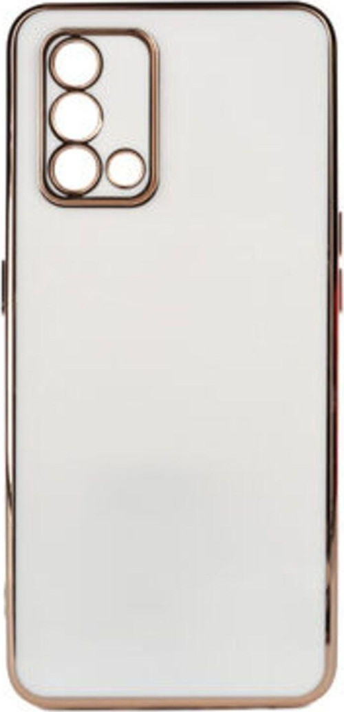 Oppo A74 4G Parlak Yapılı Ve Kenarları Altın Görünümlü Şık Bark Premium Silikon Kılıf