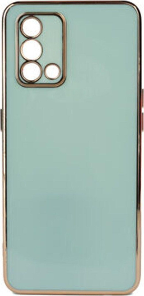 Oppo A74 4G Parlak Yapılı Ve Kenarları Altın Görünümlü Şık Bark Premium Silikon Kılıf