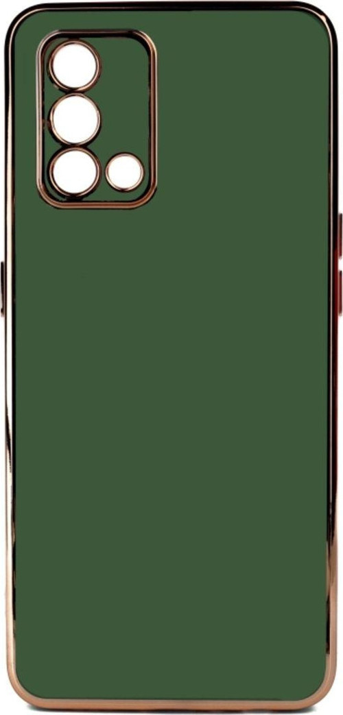 Oppo A74 4G Parlak Yapılı Ve Kenarları Altın Görünümlü Şık Bark Premium Silikon Kılıf