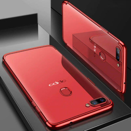 Oppo Ax7 Kenarları Renkli Arkası Şeffaf Bosses Premium Silikon Kılıf