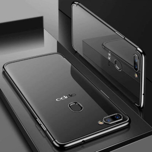 Oppo Ax7 Kenarları Renkli Arkası Şeffaf Bosses Premium Silikon Kılıf