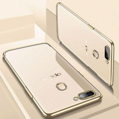 Oppo Ax7 Kenarları Renkli Arkası Şeffaf Bosses Premium Silikon Kılıf
