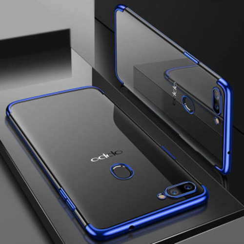 Oppo Ax7 Kenarları Renkli Arkası Şeffaf Bosses Premium Silikon Kılıf