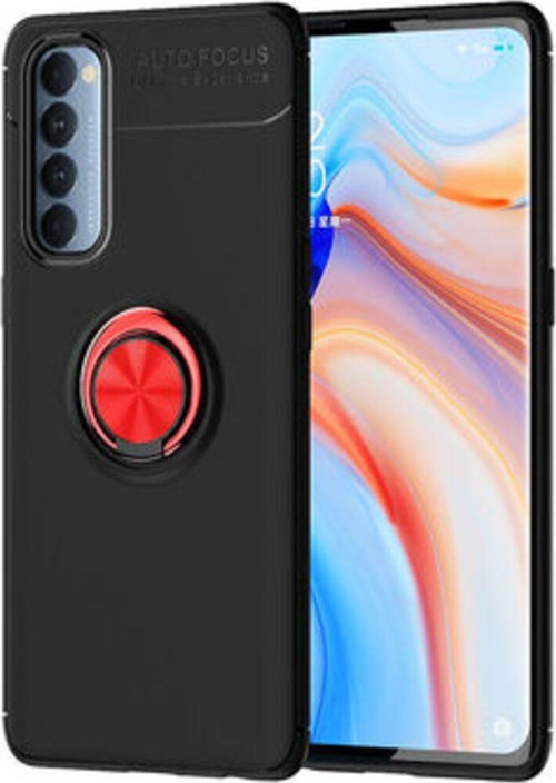 Oppo Reno 4 Pro 4G Ultra Koruma Sağlayan Stant Özellikli Yüzüklü Ravel Silikon Kılıf