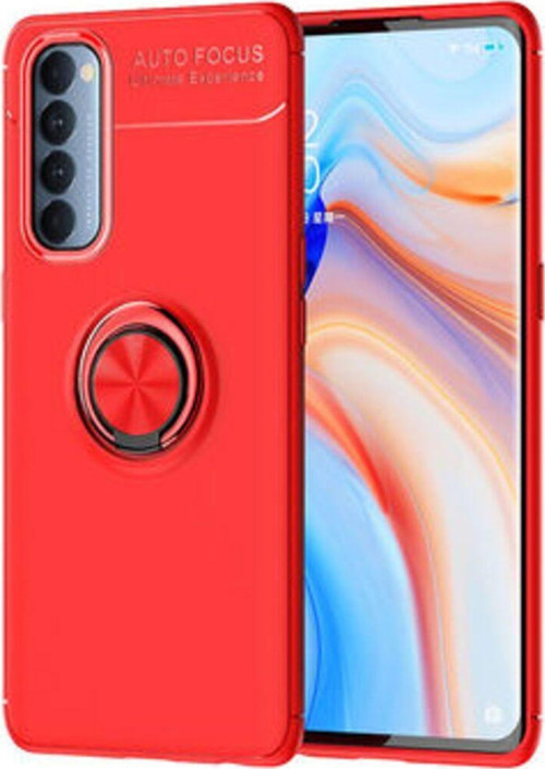 Oppo Reno 4 Pro 4G Ultra Koruma Sağlayan Stant Özellikli Yüzüklü Ravel Silikon Kılıf