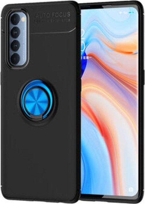 Oppo Reno 4 Pro 4G Ultra Koruma Sağlayan Stant Özellikli Yüzüklü Ravel Silikon Kılıf