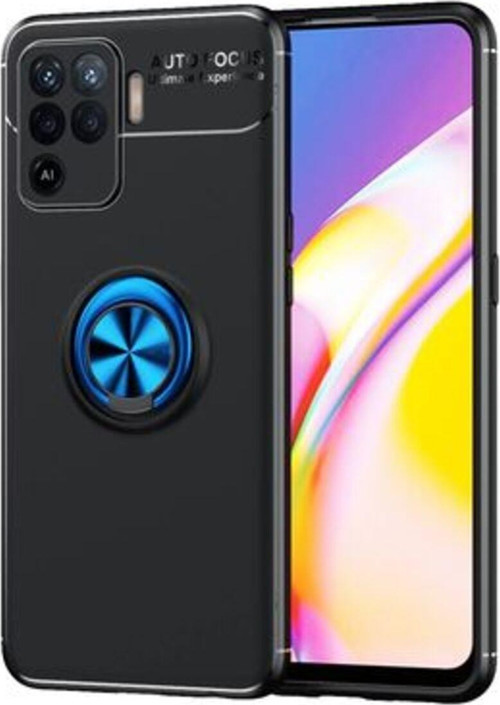 Oppo Reno 5 Lite Ultra Koruma Sağlayan Stant Özellikli Yüzüklü Ravel Silikon Kılıf
