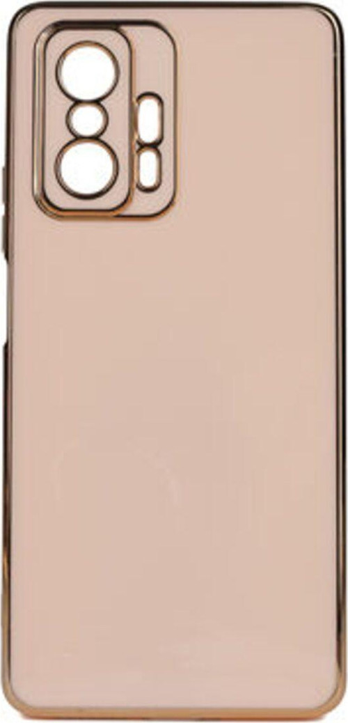 Xiaomi Mi 11T 5G Parlak Yapılı Ve Kenarları Altın Görünümlü Şık Bark Premium Silikon Kılıf