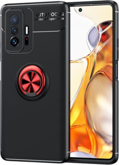 Xiaomi Mi 11T 5G Ultra Koruma Sağlayan Stant Özellikli Yüzüklü Ravel Silikon Kılıf
