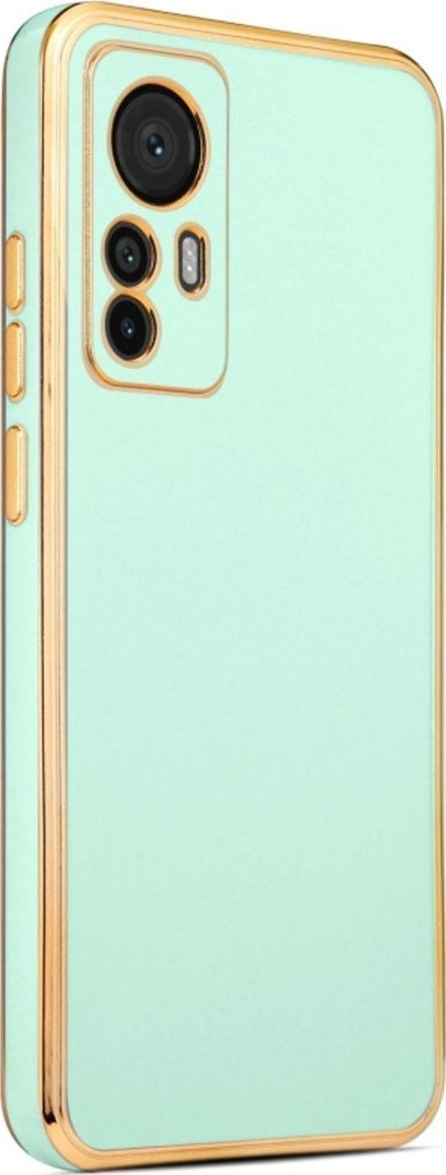 Xiaomi Mi 12T Parlak Yapılı Ve Kenarları Altın Görünümlü Şık Bark Premium Silikon Kılıf