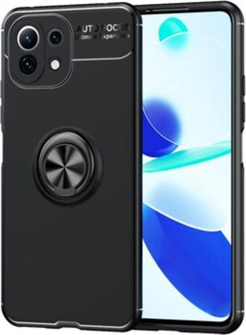 Xiaomi Mi 11 Lite Ultra Koruma Sağlayan Stant Özellikli Yüzüklü Ravel Silikon Kılıf