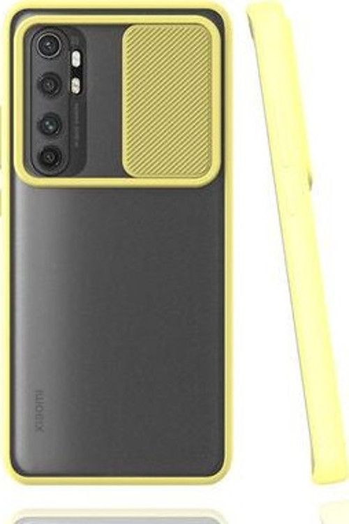 Xiaomi Mi Note 10 Lite Kamera Koruma Sürgülü Şık Pena Silikon Kılıf