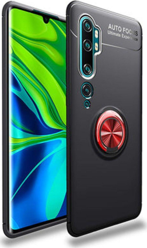 Xiaomi Mi Note 10 Ultra Koruma Sağlayan Stant Özellikli Yüzüklü Ravel Silikon Kılıf