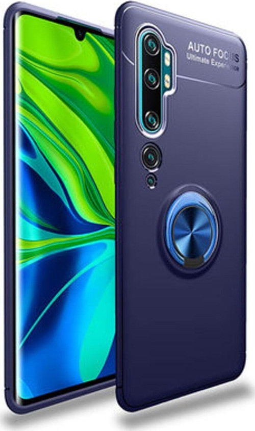 Xiaomi Mi Note 10 Ultra Koruma Sağlayan Stant Özellikli Yüzüklü Ravel Silikon Kılıf