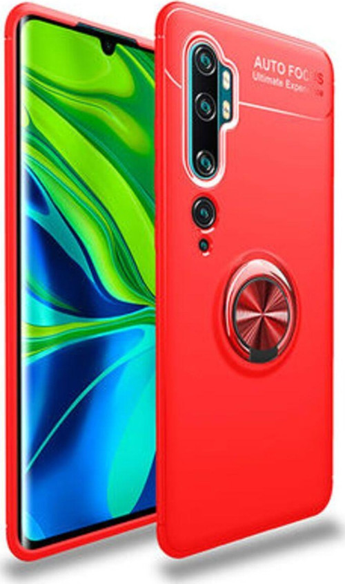 Xiaomi Mi Note 10 Ultra Koruma Sağlayan Stant Özellikli Yüzüklü Ravel Silikon Kılıf