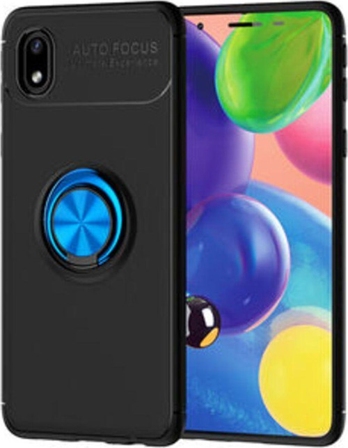Samsung Galaxy A01 Core Ultra Koruma Sağlayan Stant Özellikli Yüzüklü Ravel Silikon Kılıf