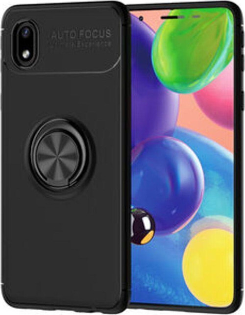 Samsung Galaxy A01 Core Ultra Koruma Sağlayan Stant Özellikli Yüzüklü Ravel Silikon Kılıf