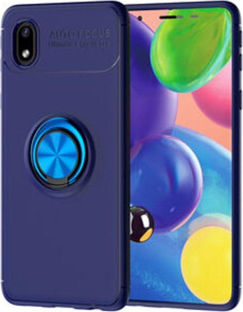 Samsung Galaxy A01 Core Ultra Koruma Sağlayan Stant Özellikli Yüzüklü Ravel Silikon Kılıf