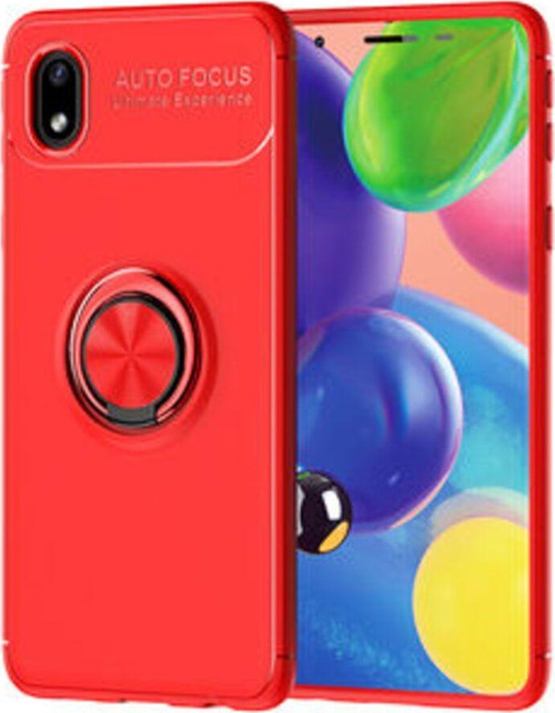 Samsung Galaxy A01 Core Ultra Koruma Sağlayan Stant Özellikli Yüzüklü Ravel Silikon Kılıf