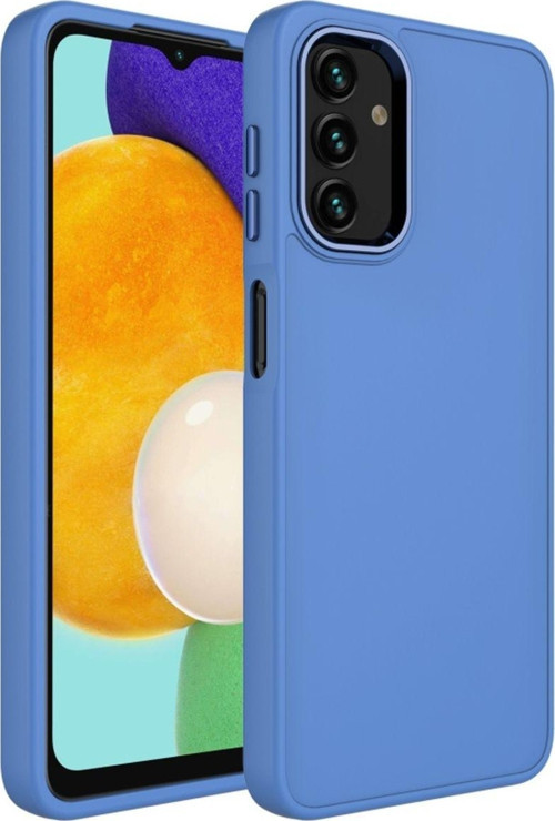 Samsung Galaxy A04 Kılıf Metal Çerçeve Ve Buton Tasarımlı Silikon Luna Kapak