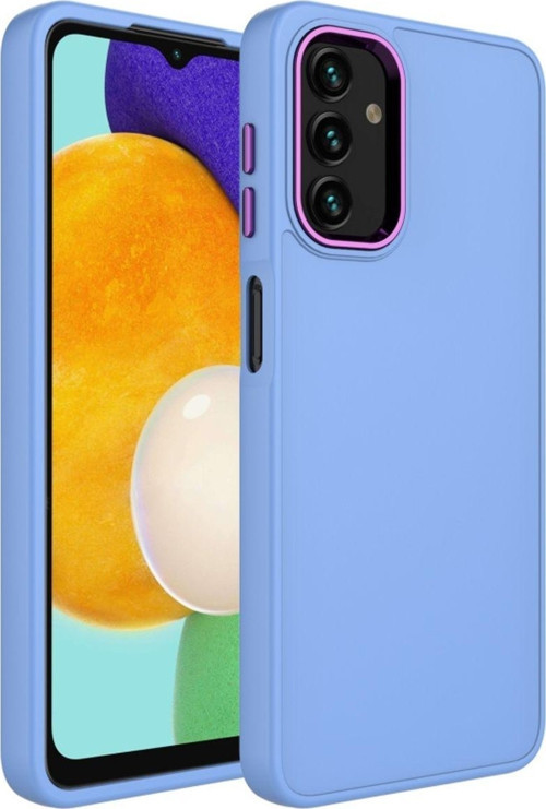 Samsung Galaxy A04 Kılıf Metal Çerçeve Ve Buton Tasarımlı Silikon Luna Kapak
