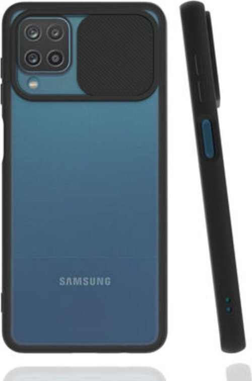 Samsung Galaxy A12 Kamera Koruma Sürgülü Şık Pena Silikon Kılıf