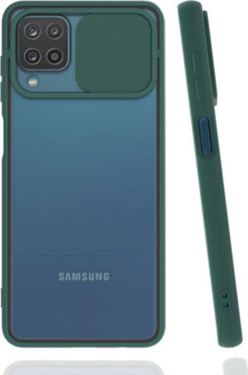 Samsung Galaxy A12 Kamera Koruma Sürgülü Şık Pena Silikon Kılıf