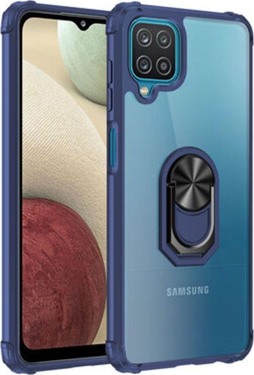 Samsung Galaxy A12 Yüzüklü Ve Kenarları Renkli Köşe Korumalı Mola Premium Pc Silikon Kılıf