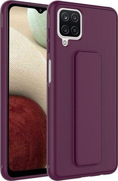 Samsung Galaxy A12 Kılıf Şık Ve Stantlı Qstand Premium Kapak