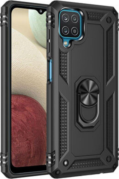 Samsung Galaxy A12 Çift Katmanlı Ve Yüzüklü Tam Koruma Vega Premium Kılıf