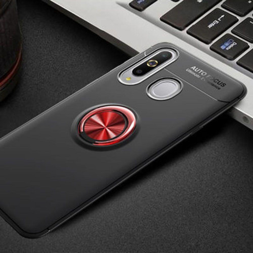 Samsung Galaxy A20S Ultra Koruma Sağlayan Stant Özellikli Yüzüklü Ravel Silikon Kılıf