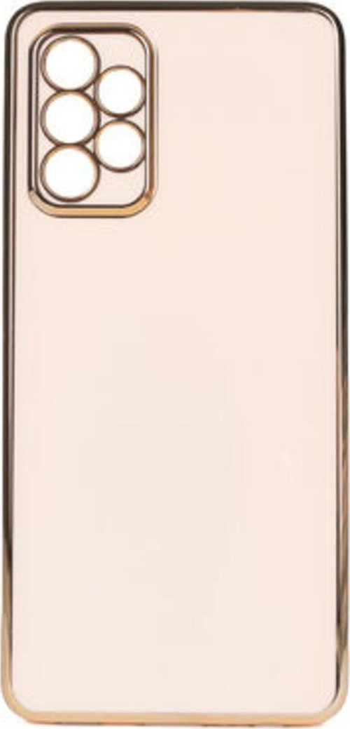 Samsung Galaxy A13 4G Parlak Yapılı Ve Kenarları Altın Görünümlü Şık Bark Premium Silikon Kılıf