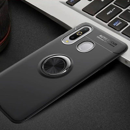 Samsung Galaxy A20S Ultra Koruma Sağlayan Stant Özellikli Yüzüklü Ravel Silikon Kılıf