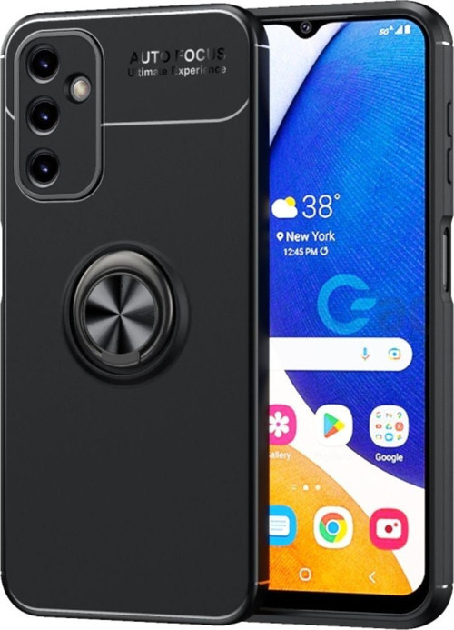 Samsung Galaxy A14 Ultra Koruma Sağlayan Stant Özellikli Yüzüklü Ravel Silikon Kılıf