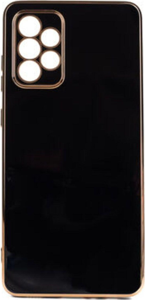 Samsung Galaxy A13 4G Parlak Yapılı Ve Kenarları Altın Görünümlü Şık Bark Premium Silikon Kılıf