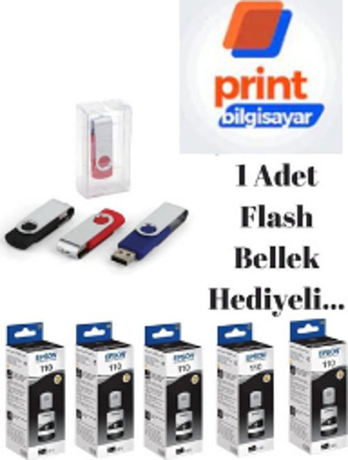110 / M1140 Siyah Orjinal Mürekkep 5'Lİ Avantaj Paket Flash Usb Bellek Hediyeli