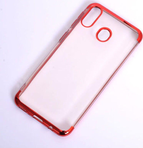 Samsung Galaxy A20 Kenarları Renkli Arkası Şeffaf Bosses Premium Silikon Kılıf