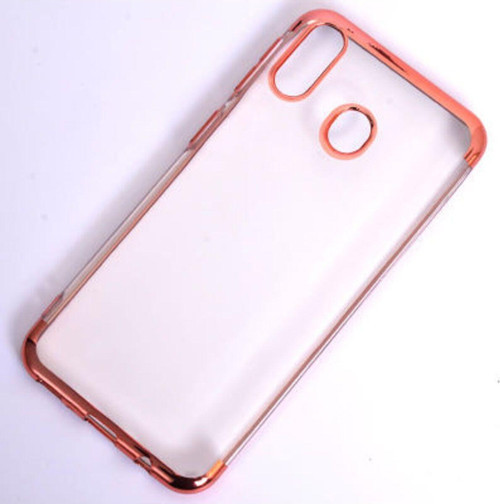 Samsung Galaxy A20 Kenarları Renkli Arkası Şeffaf Bosses Premium Silikon Kılıf