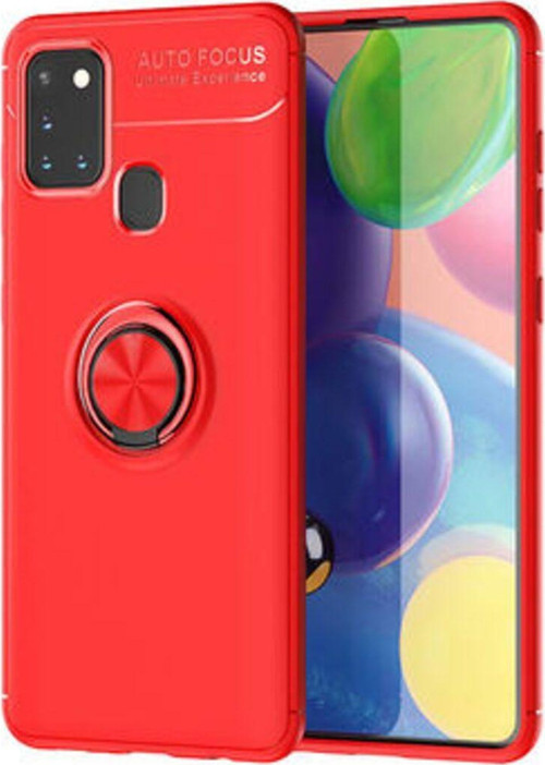Samsung Galaxy A21S Ultra Koruma Sağlayan Stant Özellikli Yüzüklü Ravel Silikon Kılıf