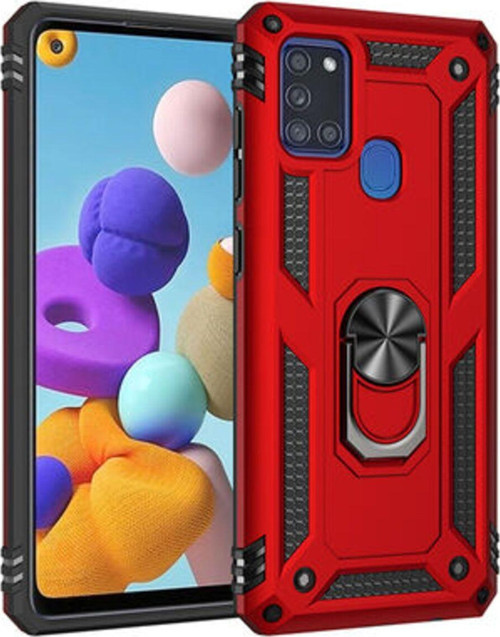 Samsung Galaxy A21S Çift Katmanlı Ve Yüzüklü Tam Koruma Vega Premium Kılıf