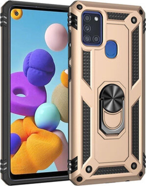Samsung Galaxy A21S Çift Katmanlı Ve Yüzüklü Tam Koruma Vega Premium Kılıf