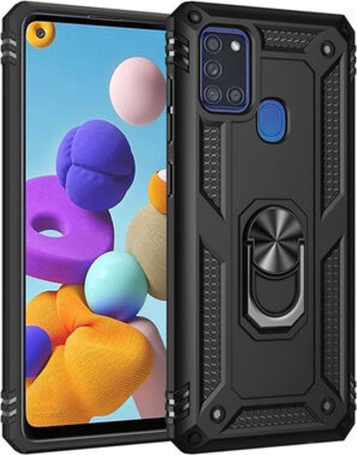Samsung Galaxy A21S Çift Katmanlı Ve Yüzüklü Tam Koruma Vega Premium Kılıf