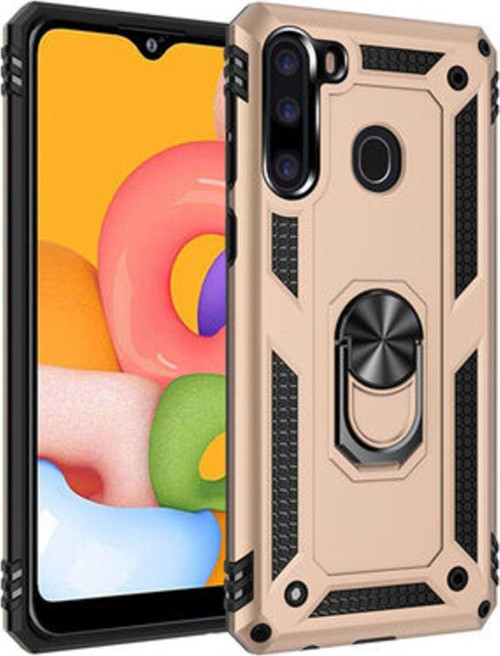 Samsung Galaxy A21 Çift Katmanlı Ve Yüzüklü Tam Koruma Vega Premium Kılıf