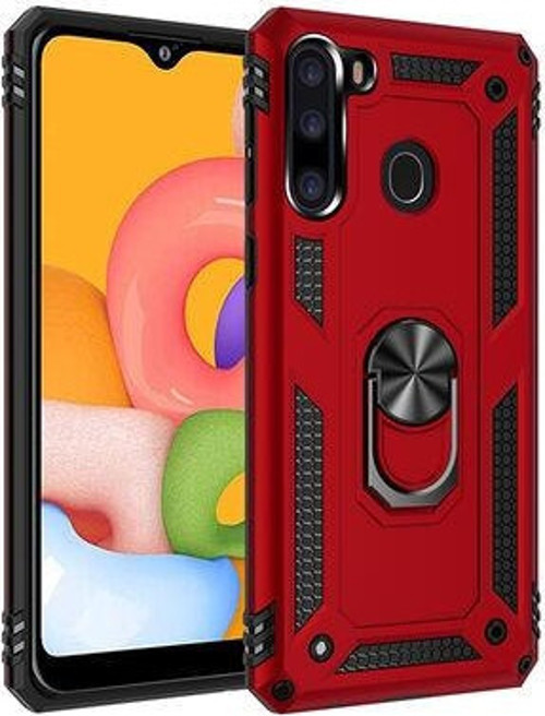 Samsung Galaxy A21 Çift Katmanlı Ve Yüzüklü Tam Koruma Vega Premium Kılıf